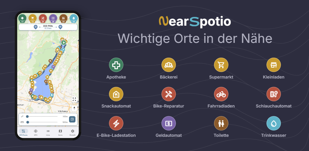 NearSpotio App – Karte mit POI-Markierungen