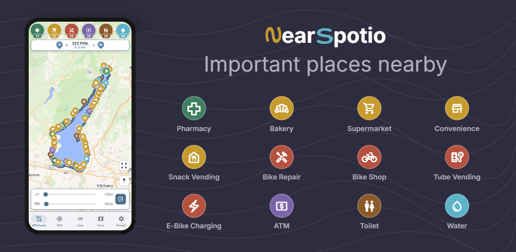 NearSpotio App – Map with POI markers
